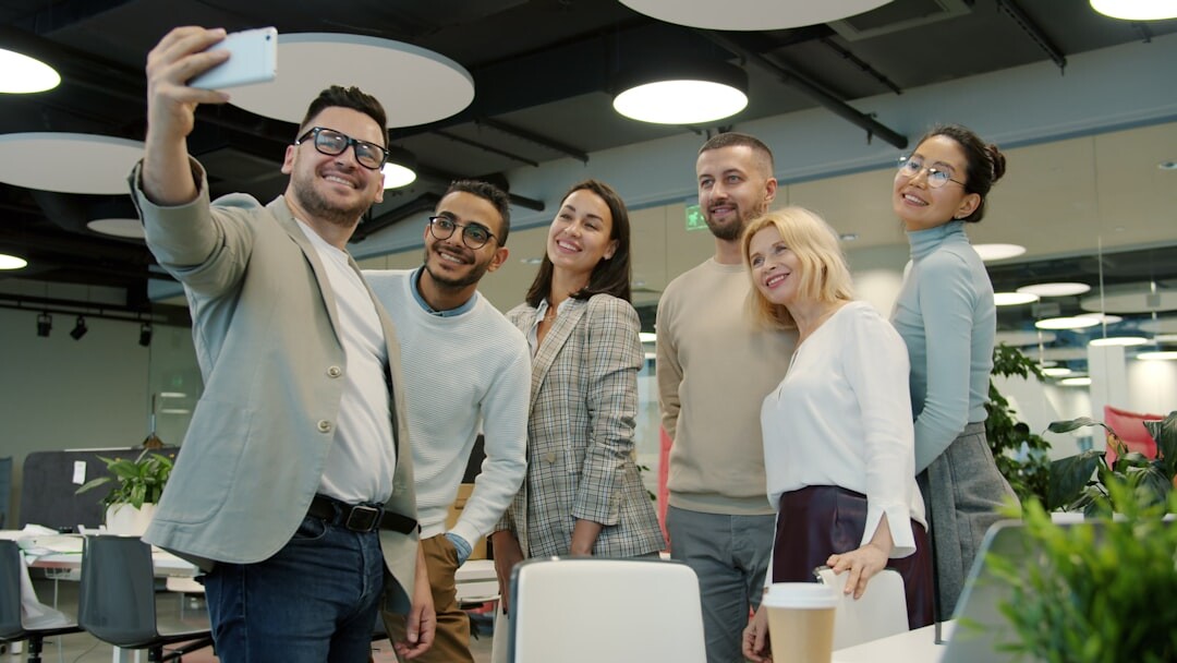 Business team working together in modern office